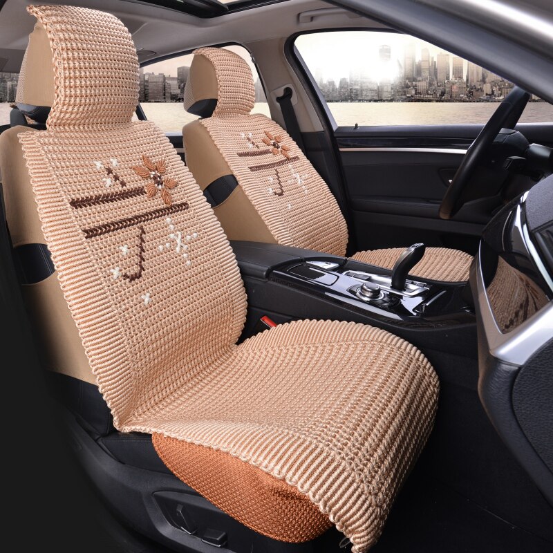 手编汽车坐垫冬季冰丝五座车凉垫四季通用汽车座垫男女车座套