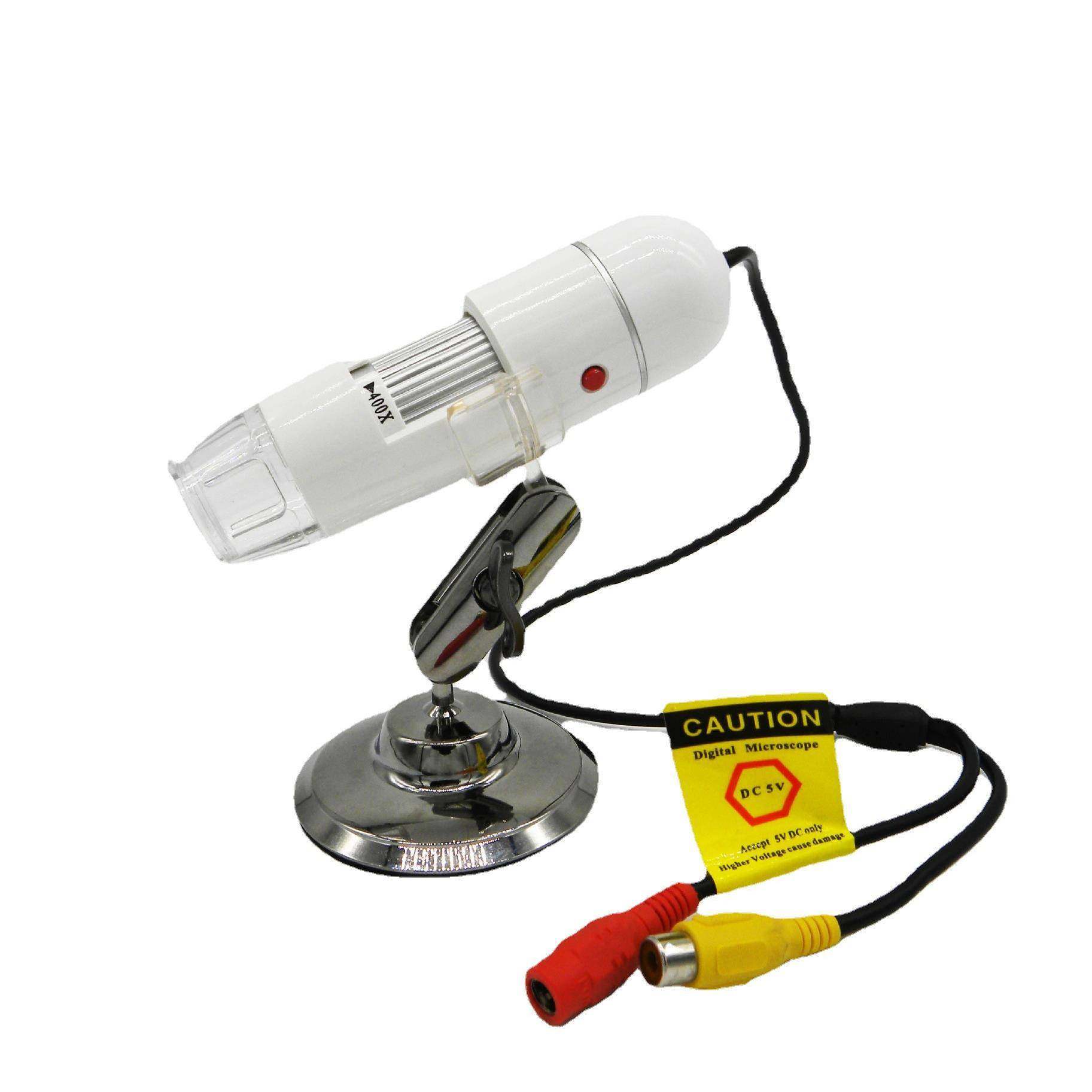 厂家电视显微镜AV端 RCA显微镜接显示器 400倍AV显微镜TV接口