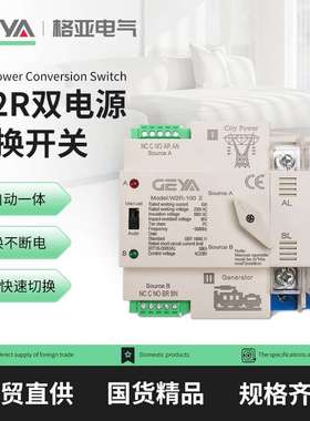 GEYA格亚W2R-100米色双电源自动转换开关应急切换63A全自动