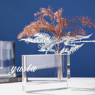 简约k9水晶客厅茶几干花瓶餐厅吧台柜花器别墅玄关柜摆件软装饰品