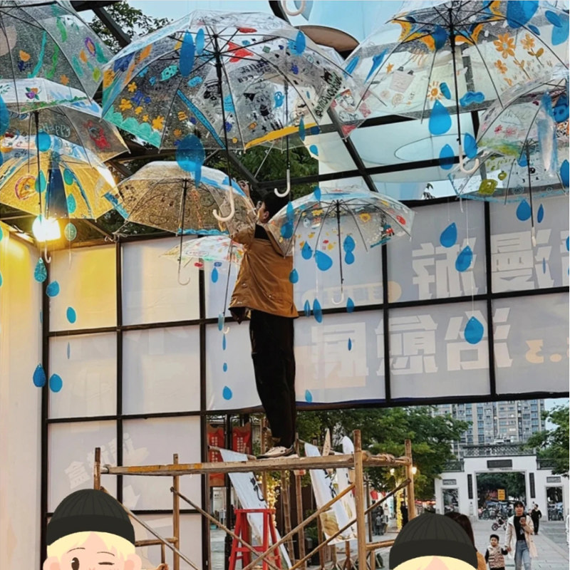 幼儿园水滴形彩色片diy美工区区域材料走廊挂饰环创装饰艺术吊饰
