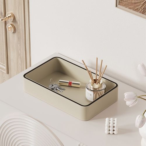 玄关钥匙收纳盒入户门口摆件桌面客厅茶几化妆品首饰杂物整理盘