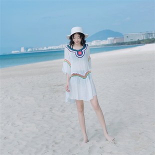 泳衣女外搭流苏外套民族巴厘岛海边防晒衣套衫 比基尼罩衫 镂空开衫