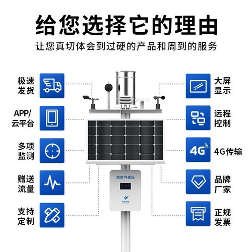 小型农业气象站温湿度风速风向雨量自动监测站室外光伏环境气象站