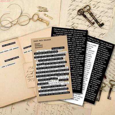 406PCS Vintage Small Talk Text Collection Stickers DIY Diary