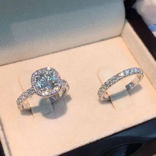 Luxury Exquisite Silver Color Princess Ring for Women Fashio