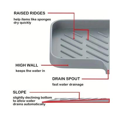 Sink Silicone Tray With drain Soap Sponge Storage Holder Cou