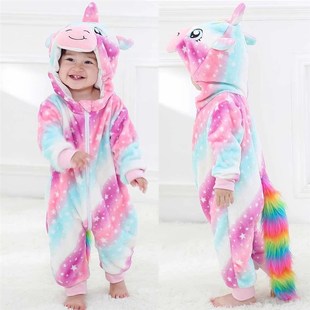 Kids Onesie Pajamas Animal Panda Tiger Unicorn Ropa Bebe Bab