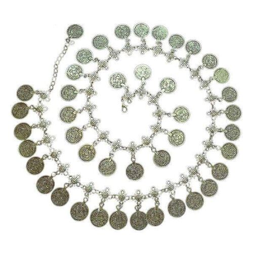 Women Layered Waist Chain Women Vintage Coin Tassel Waist