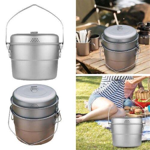 Camping Hanging Pot Soup Pot 5.5 L Capacity Stockpot