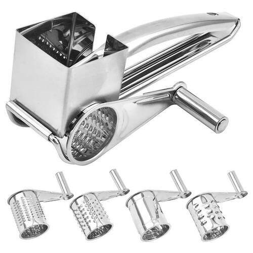 Stainless Steel Rotary Cheese Grater Set With 4/3/2/1 Drums