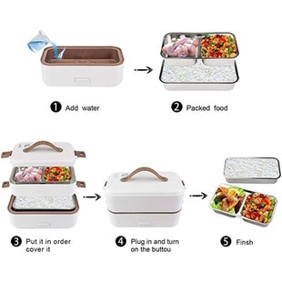 Double-layer Lunch Box Food Container Portable Electric Heat