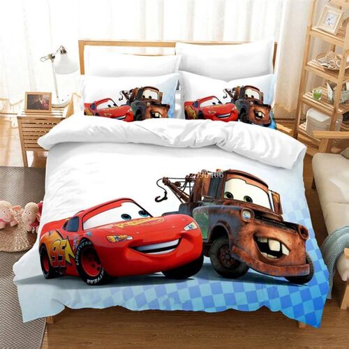 Lightning McQueen Cars Bed Linens 3d Bedding Set Single Size