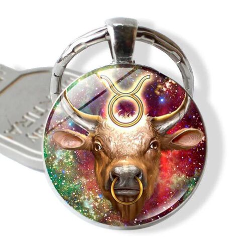 Cute Keychain Zodiac Time Gem Fashion Glass Keychains Key Ri