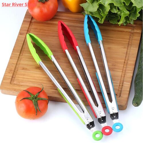Silicone Food Tong Stainless Steel Kitchen Tongs Silicone No