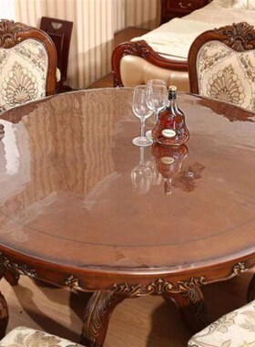 PVC Tablecloth Transparent Waterproof Round Table Cloth Kitc