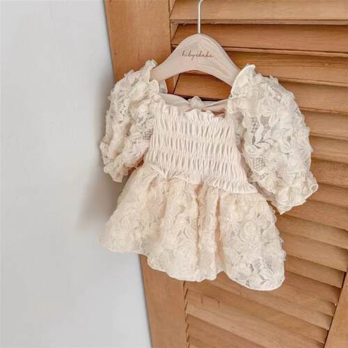 Ins Korean Version Of Rose Petals Bubble Sleeve njoined Tria