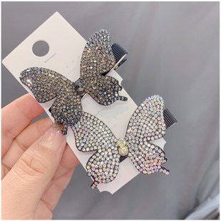 Super Fairy Full Diamond Butterfly Hairpin Simple Side Clip