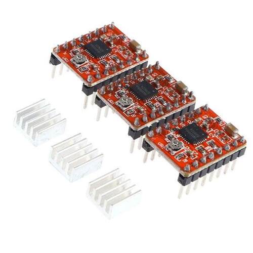 3 Pcs Motor Driver Module A4988 Heat Sink for 3D Printer