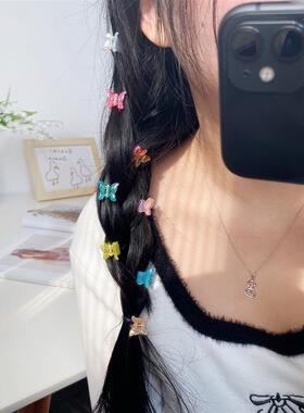 10 colored small grab clips with bangs and childrens hair