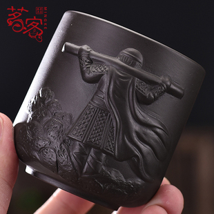 定制茶杯刻字主人杯私人订制品茗杯单杯紫砂个人专用功夫茶装