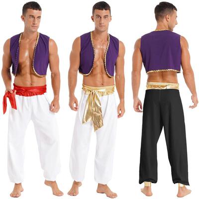 Aladin+Costume+Men+Arabian+Prince+Cosplay+Dress+Up+Waistcoat