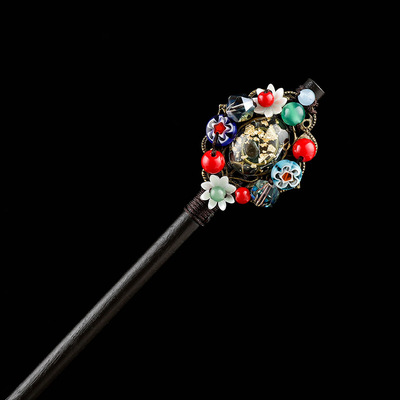 Vintage Wood Flower Hairpin For Women Antique Hair  For Girl