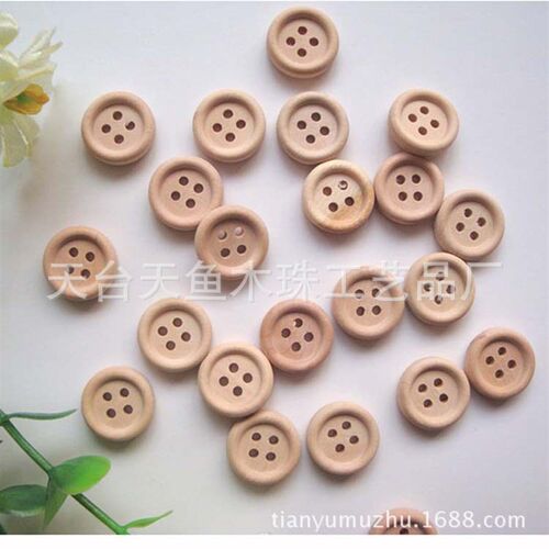 -Wooden crafts  bear button wooden cartoon style coat button