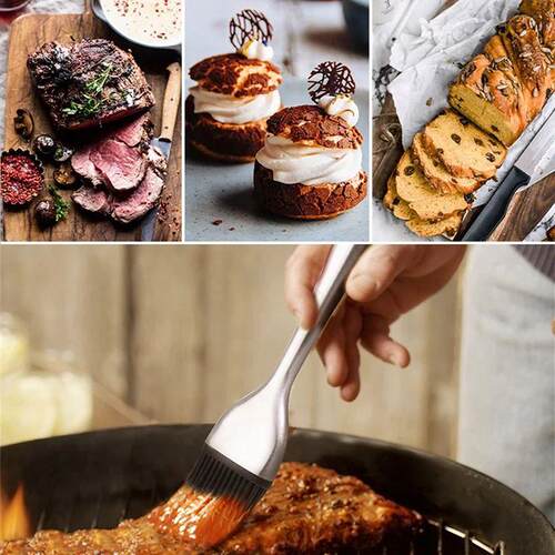 Silicone Basting Brush BBQ Grill Oil Sauce Brush Stainless S