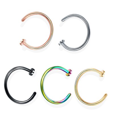 1Pc Stainless Steel Fake Nose Ring Hoop Septum Rings C Clip