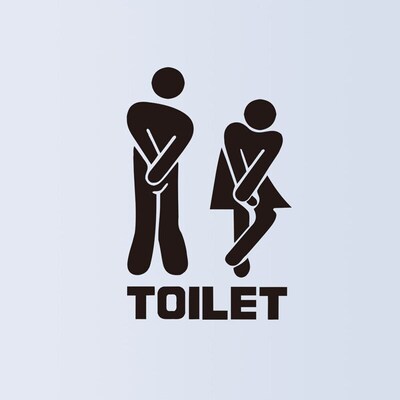 Creative Funny Toilet Wall/Door ers Bathroom Decoration Viny