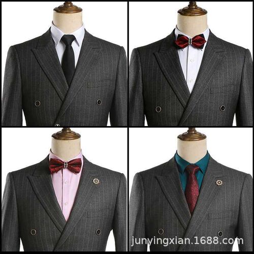 Groom Suit Wedding Ceremony Mens Best Man Suit Dress Stripe