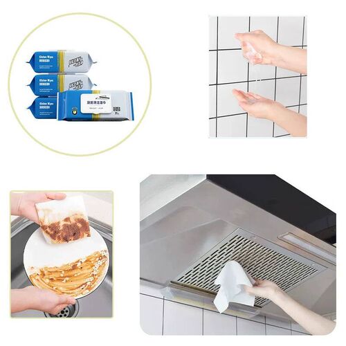 Kitchen Wet Wipes Powerful Degreasing Cloth Household Dispos