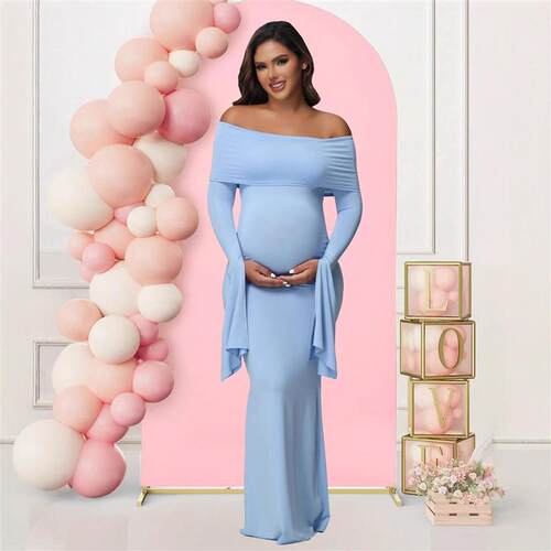 New maternity evening gown Pregnant womens slim fit dress
