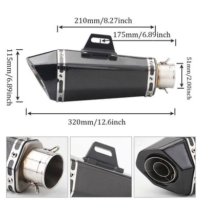 Universal 36-51mm motorcycle exhaust with Db killer stickers