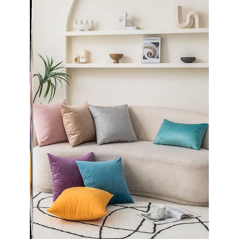 Throw pillow sofa back cushion cover velvet Pillow case抱枕图片