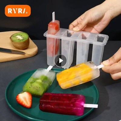 4 Cell Ice Cream Popsicle Mold DIY Ice Cream Machine Homemad
