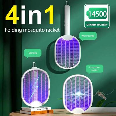 USB Mosquito Killer Racket 3000V Electric Fly Swatter Foldab