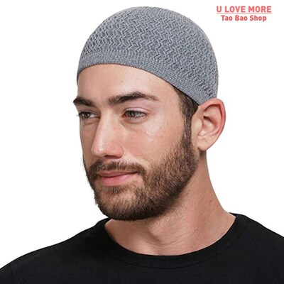 Winter Knitted Muslim Men Prayer Hats Unisex Beanies Cap War