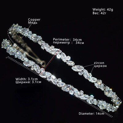 New Bilayer Cubic Zirconia Wedding Tiaras For bride Headband
