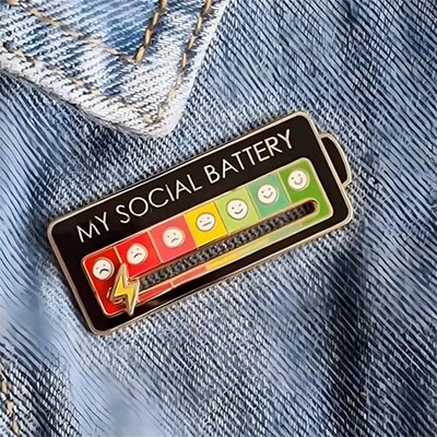 MY SOCIAL BATTERY 心情转换能量胸针个性创意交互社交可滑动徽章