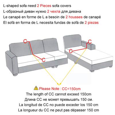 Waterproof L Shape Corner Sofa Cover 1/2/3/4 Seaters Jacquar