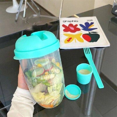 1L Portable Salad Cup Kids Breakfast Salad Bowl With Fork
