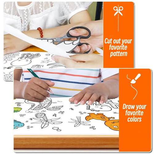 90cm Animal Childrens Drawing Roll DIY Coloring Paper Roll
