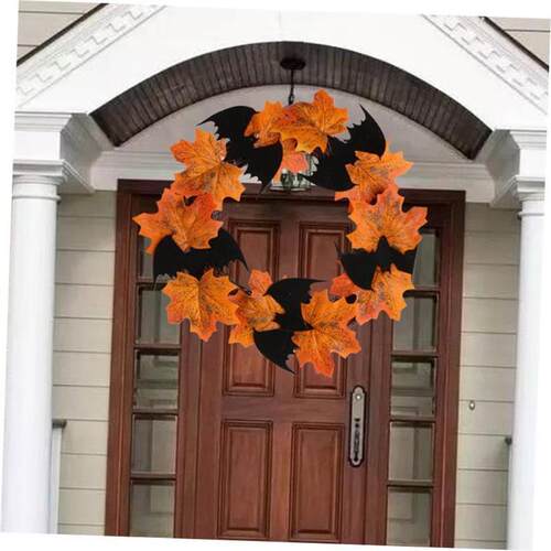 New Halloween Decoration Bat Wreath Pendant Window Door