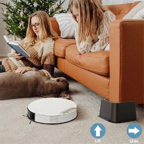 4 Piece Bed Risers 3 Inch Heavy Duty, Black ABS Bed Lifts