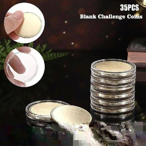 35PCS Blank Challenge Coins,1.6 Inch Engraving Blank Brass