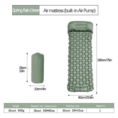 Outdoor Camping Inflatable Maress Sleeping Pad With Pillows