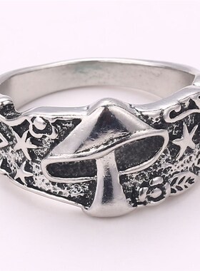 Wild Mushroom Star Flower Pattern Rings for Men and Women Re