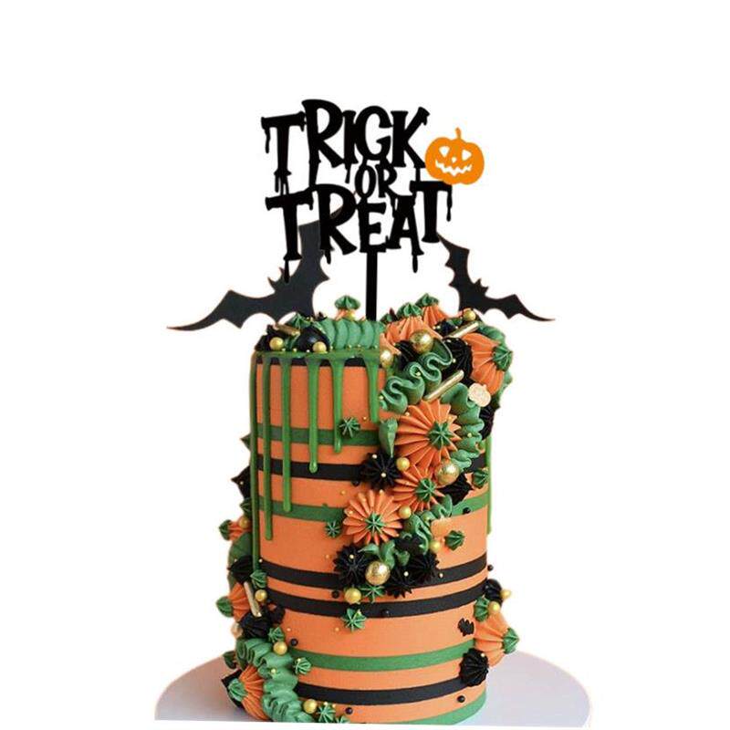 万圣节装饰Happy Halloween双层南瓜幽灵蝙蝠亚克力蛋糕插件插牌